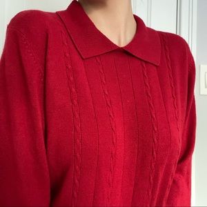 collared cable knit sweater